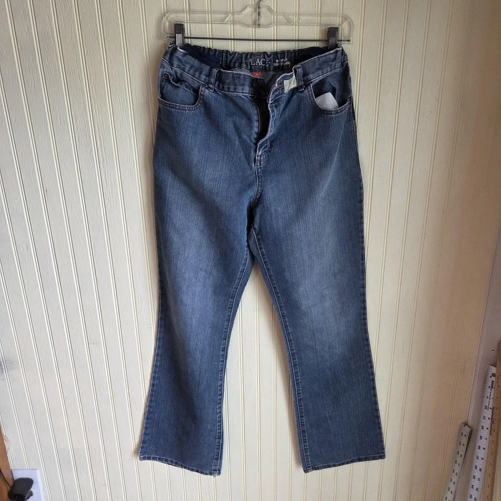 PLACE Jeans Boys 18 Husky Blue Bootcut Adjustable Waist Relaxed Denim Casual